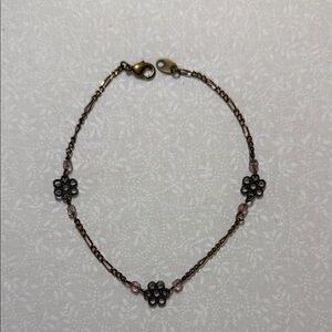 Vintage‎ Floral Anklet with Pink Accents